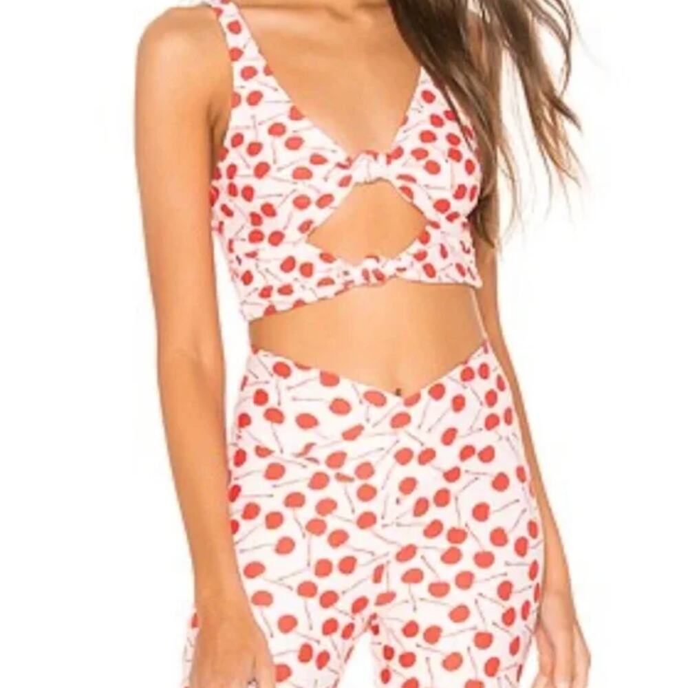 Beach Riot Dotty Legging Cherry Print XS High Rise